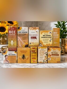 ROZINO Bee Venom Skincare Bundle 10-Piece Set Face Body Hair & Lip Care NWT